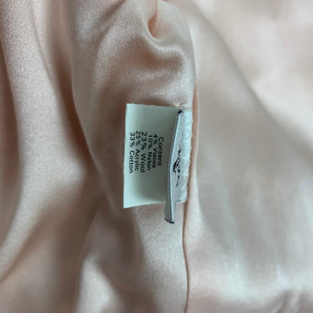 MONIQUE LHUILLIER Size 6 Beige Salmon Viscose Blend Tweed Zip Up Skirt Set - Picture 9 of 11